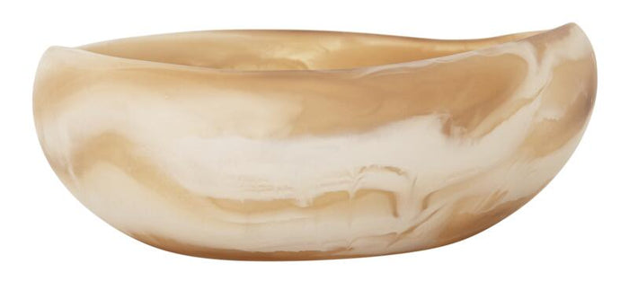 MUST Living Bowl Rafael Brown|White small,±9xØ25 cm, resin brown|wh...