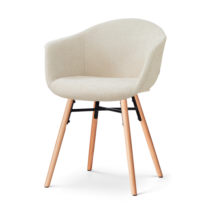 Nolon Nena-Otis Eetkamerstoel Cotton Beige - Armleuning - Stof