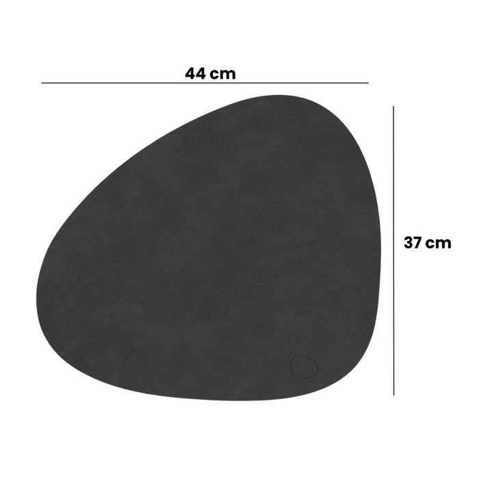 LIND DNA Placemats Nupo - Leer - Sand - Curved - 44 x 37 cm - 2 Stuks