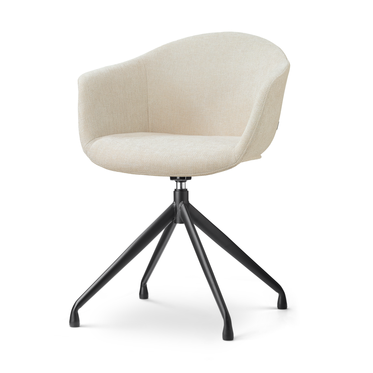 Nolon Nola-Otis Eetkamerstoel Cotton Beige - Draaibaar Zwart Onderstel