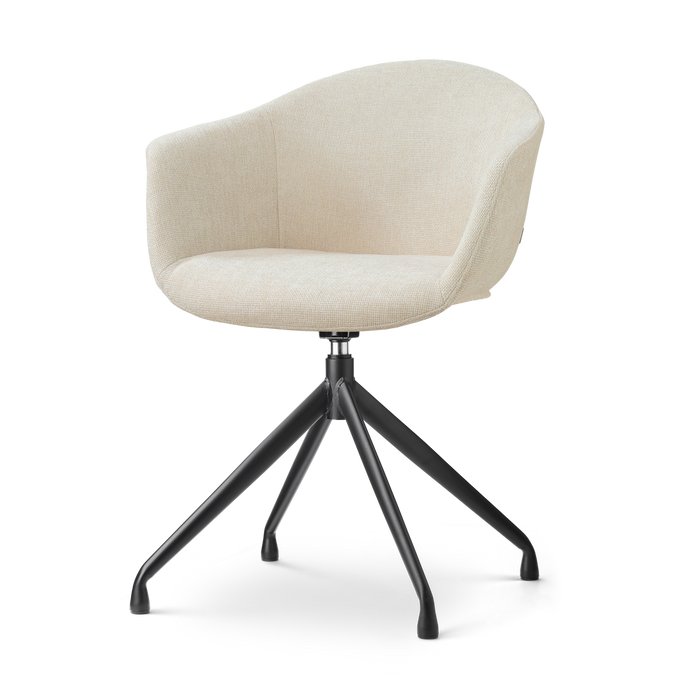 Nolon Nola-Otis Eetkamerstoel Cotton Beige - Draaibaar Zwart Onderstel