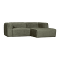 WOOOD Bean Chaise Longue Bank Rechts - Structure - Velvet - Moss