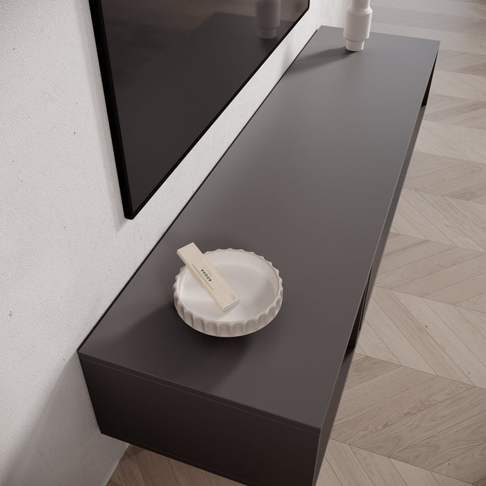 Meubella - Antigo - TV-Meubel - Eiken|Antraciet - 163 cm