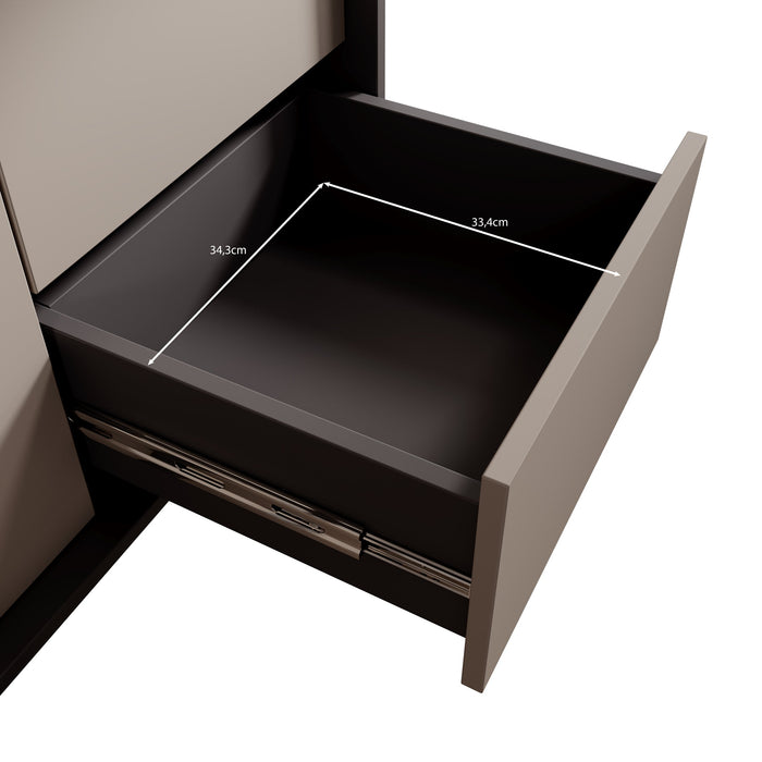 Meubella - Antigo - Dressoir - Beige|Antraciet - 123x43x87 cm