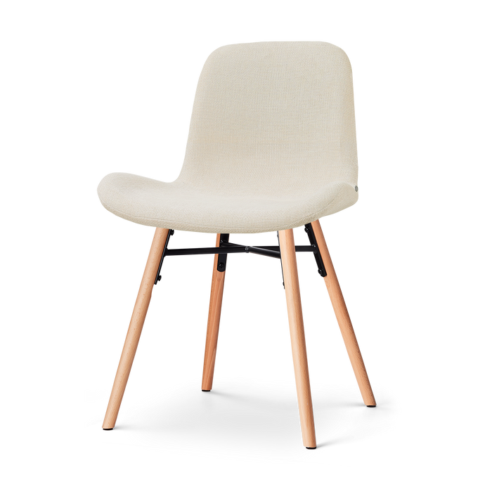 Nolon Nena-Fé eetkamerstoel cottonbeige - houten onderstel