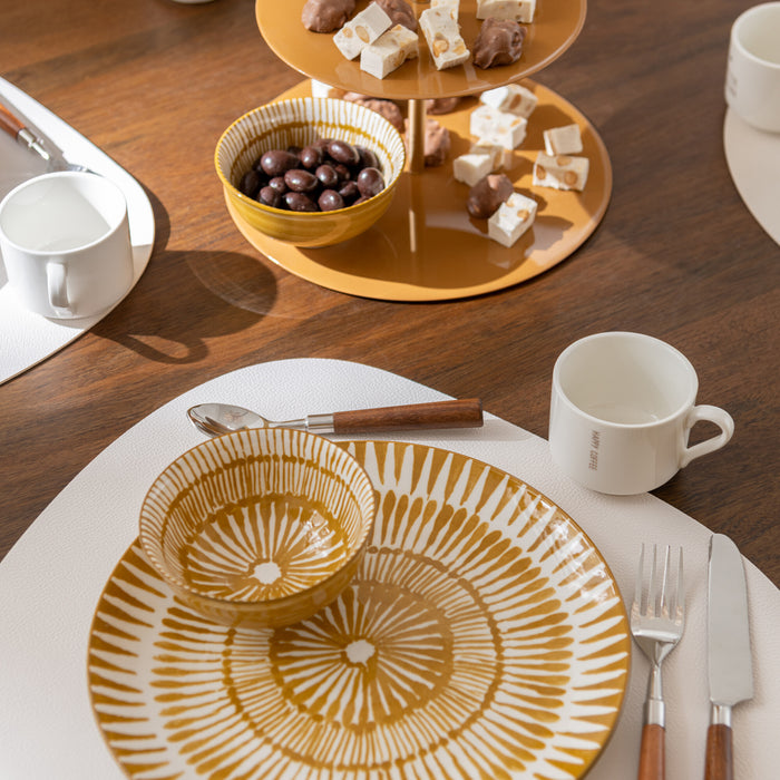 J-Line bord Jam - porselein - wit|oker