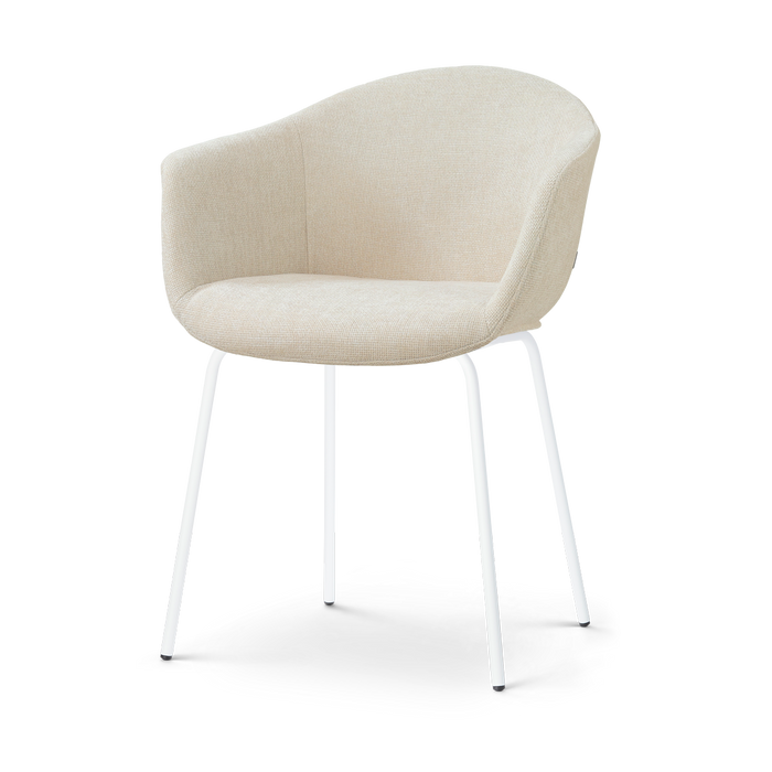 Nolon Nora-Otis Eetkamerstoel Cotton Beige - met Armleuning - Wit