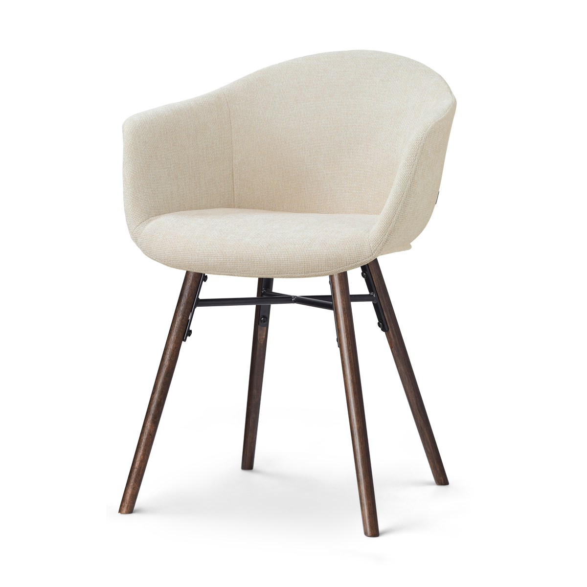 Nolon Nena-Otis Eetkamerstoel Cotton Beige - met Armleuning - Walnoot