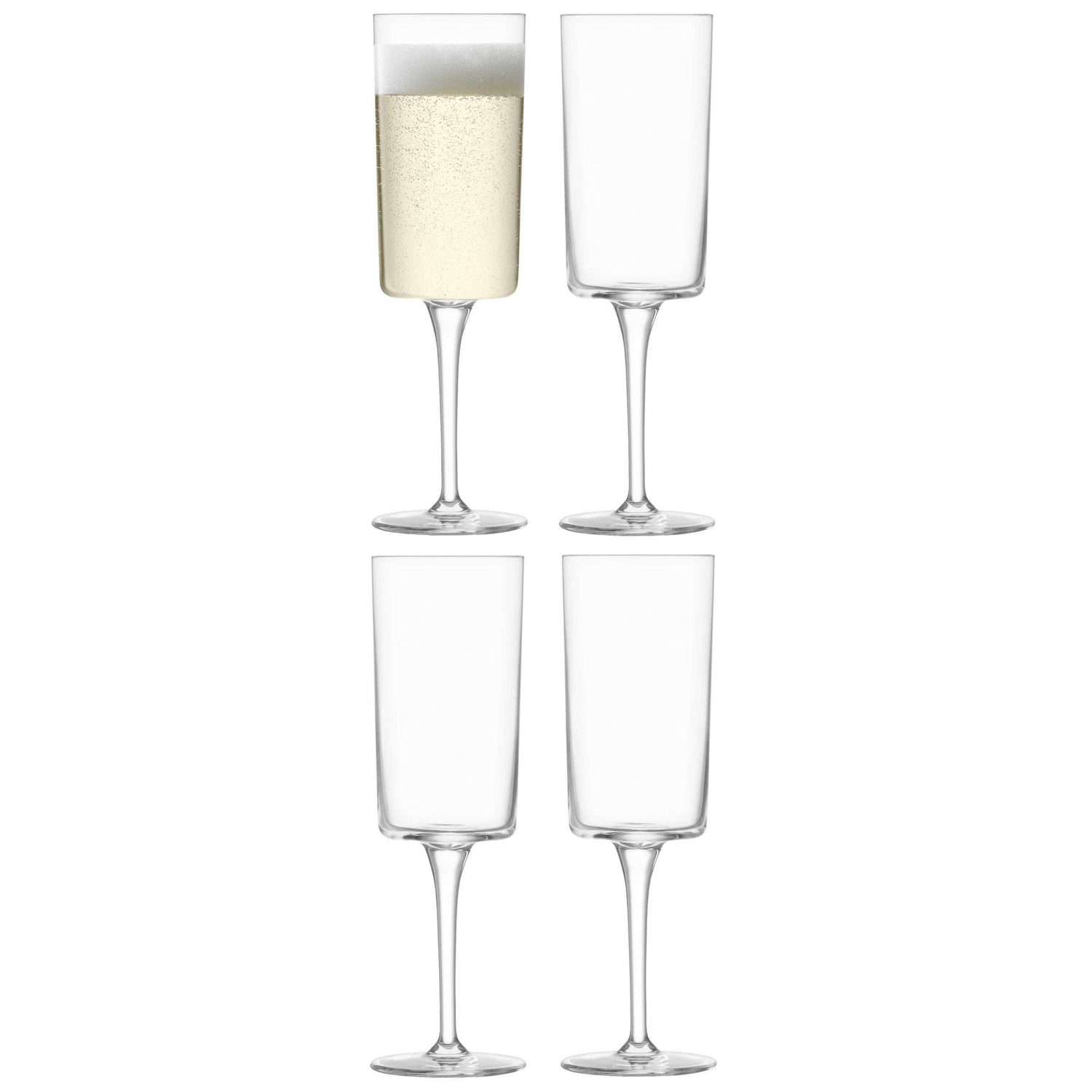 L.S.A. - Gio Champagne Flute 210 ml Set van 4 Stuks