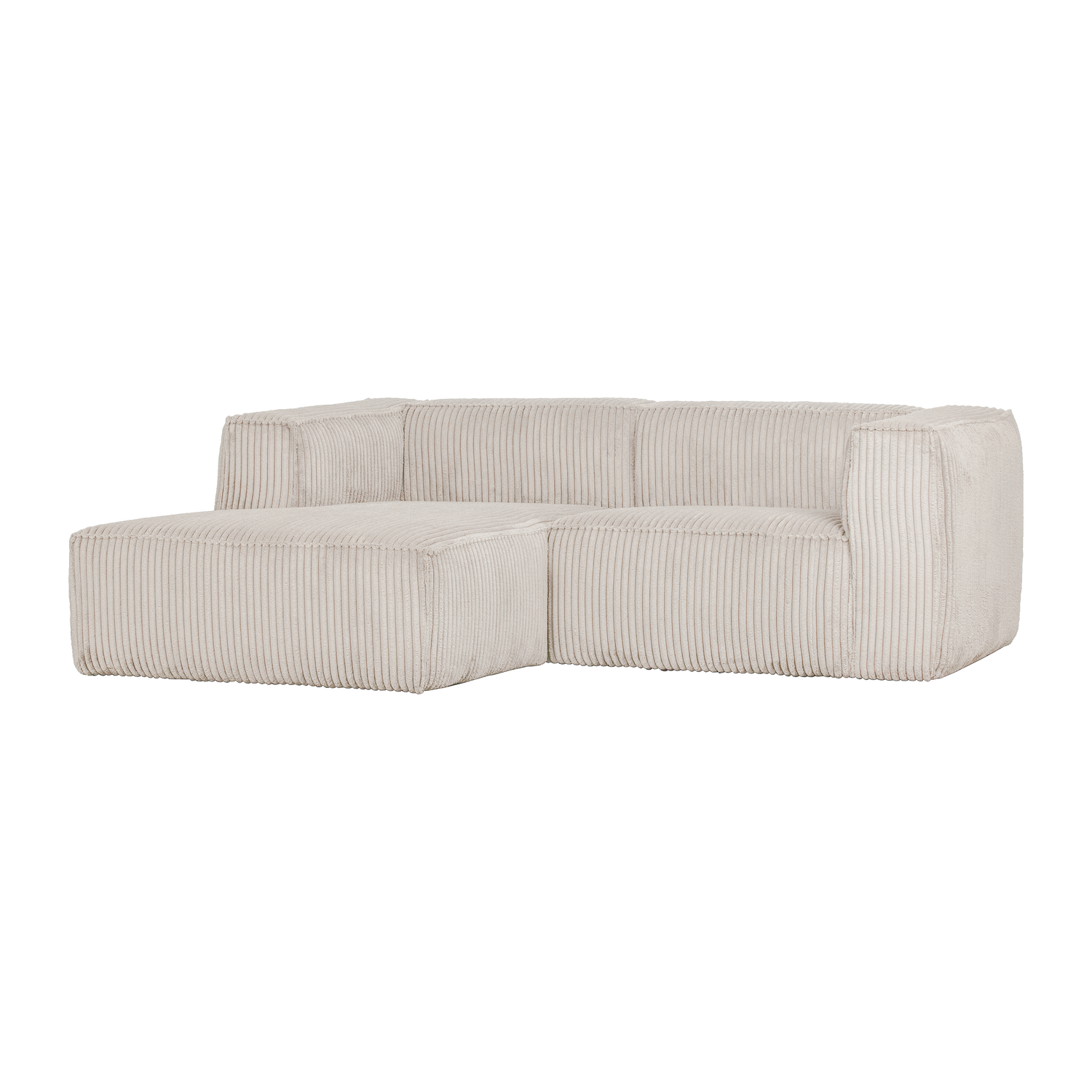 WOOOD Bean Chaise Longue Bank Links - Ribstof - Naturel - 73x254x178