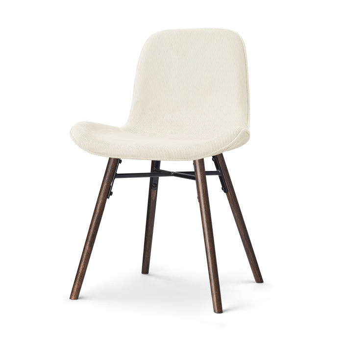 Nolon Nena-Fé Eetkamerstoel Rib Beige - Walnoot Houten Onderstel