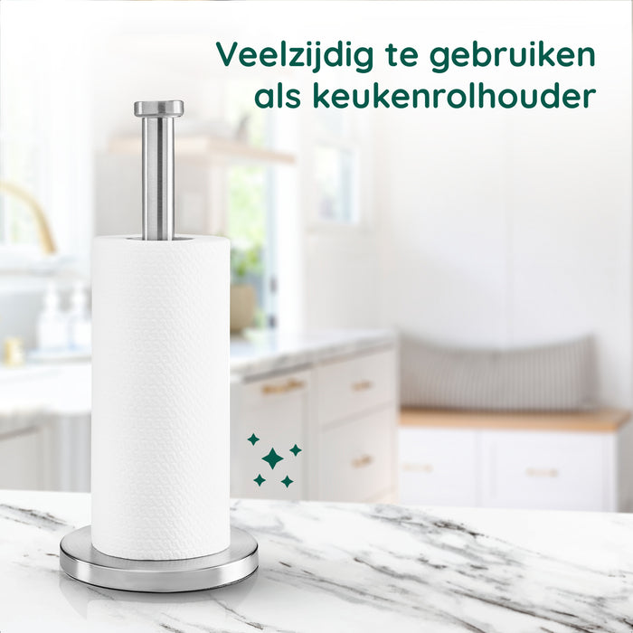 XIVADA Reserverolhouder Lotis - Vrijstaand - Voor 3 wc rollen - Zilver