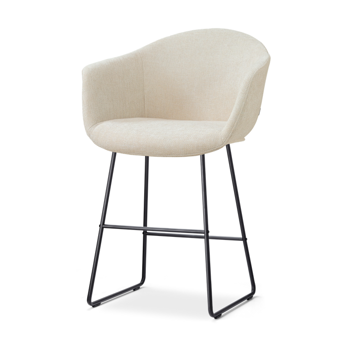 Nolon Nino-Otis Barkruk Cotton Beige - met Armleuning - Zwart - 65 cm