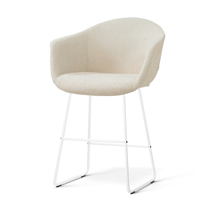 Nolon Nino-Otis Barkruk Cottonbeige - Wit Onderstel - 65 Cm