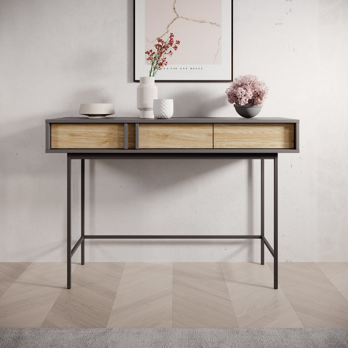 Meubella - Antigo - Kaptafel - Eiken|Antraciet - 123x43x83 cm