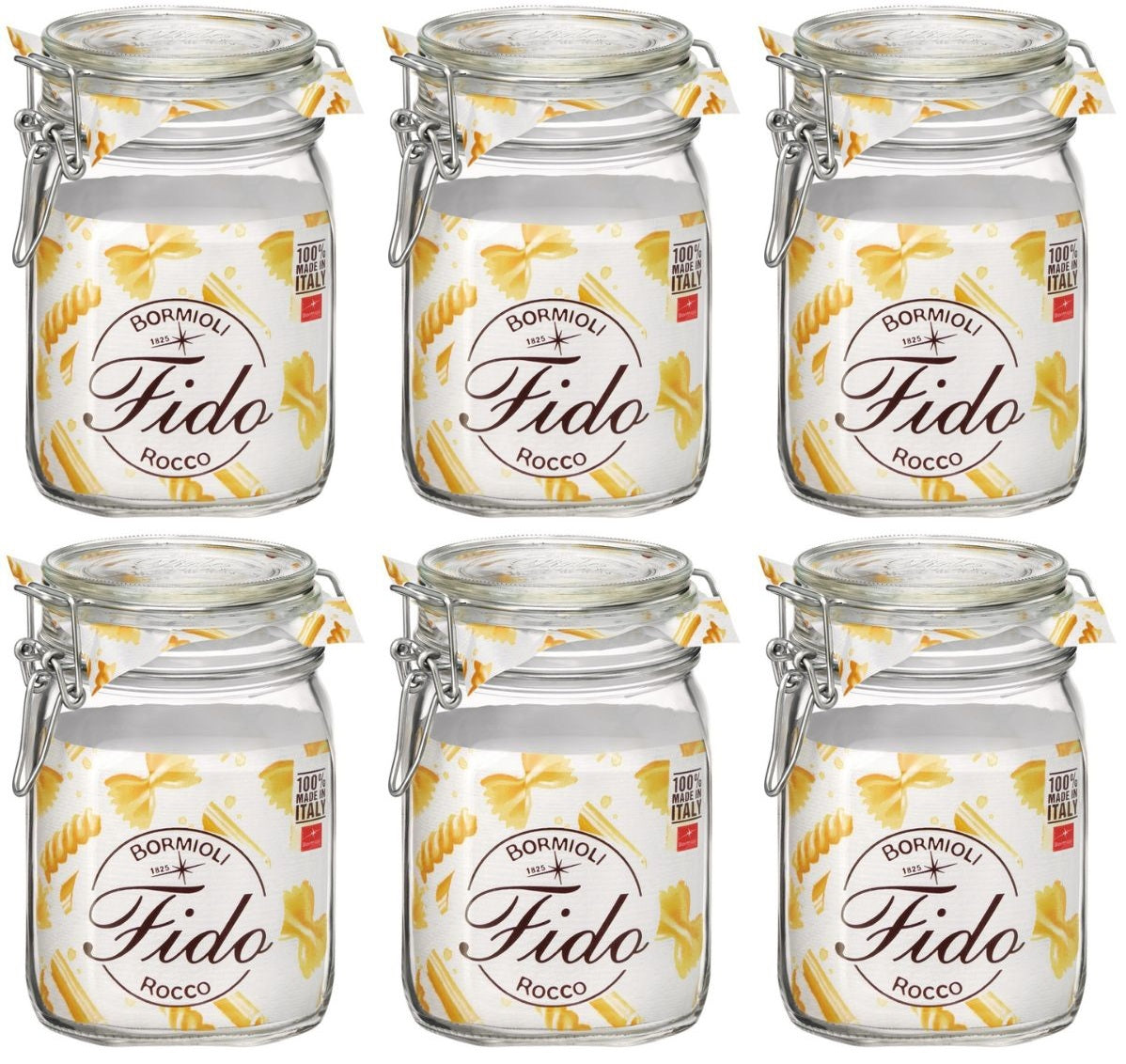 Bormioli Rocco Weckpotten Fido 11 x 11 cm | 1 liter - 4 stuks