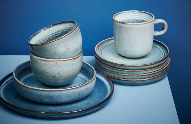 ONA Ontbijtborden | Dessertborden Duna Blue ø 21 cm - 4 Stuks