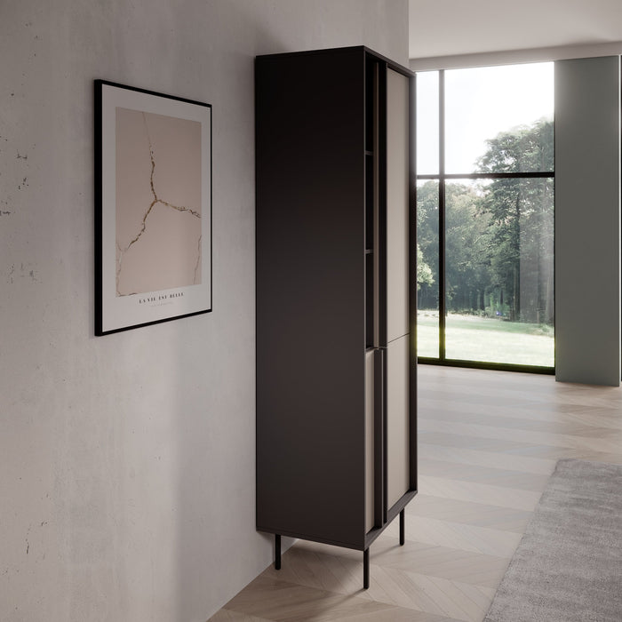 Meubella - Antigo - Boekenkast - Beige|Antraciet - 63x43x195 cm