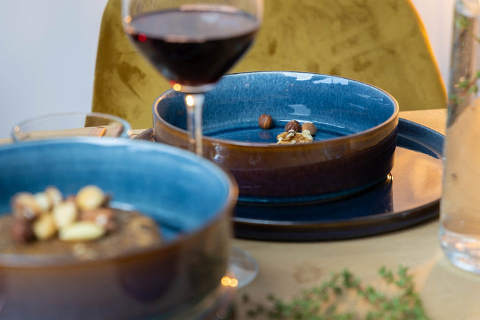 Cosy & Trendy Diepe Borden | Pastaborden - Quintana Blue ø 20 cm | H 5.2 cm - 4 Stuks