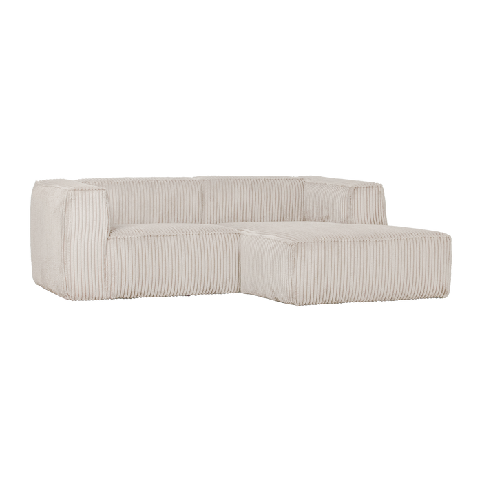 WOOOD Bean Chaise Longue Bank rechts - Ribstof - Naturel - 73x254x178
