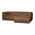 WOOOD Bean Chaise Longue Bank Rechts - Ecoleer - Cognac - 73x254x178