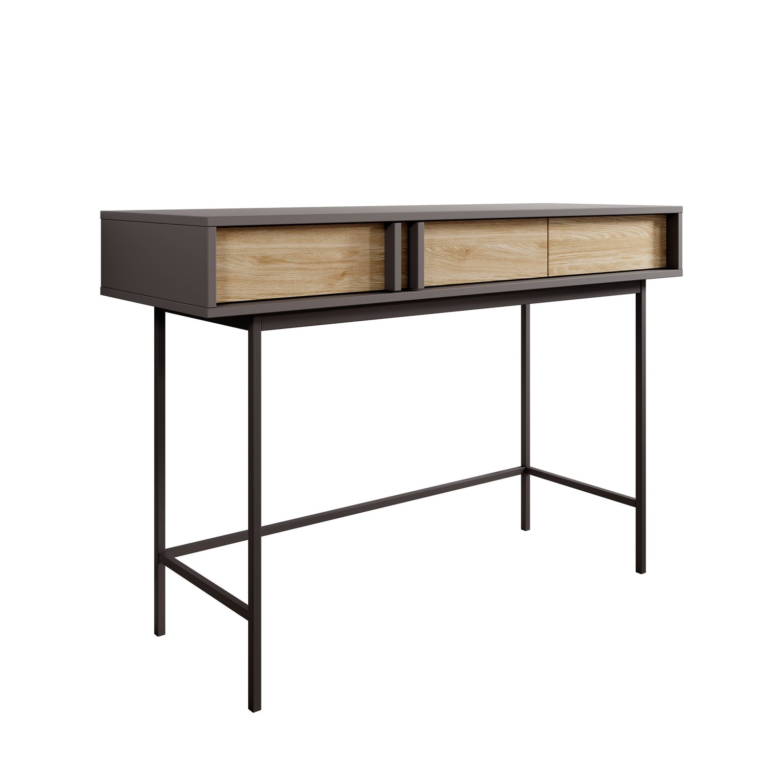 Meubella - Antigo - Kaptafel - Eiken|Antraciet - 123x43x83 cm