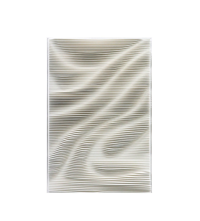 PTMD Aleishia White Rect Mdf Wallpanel Wavy Design