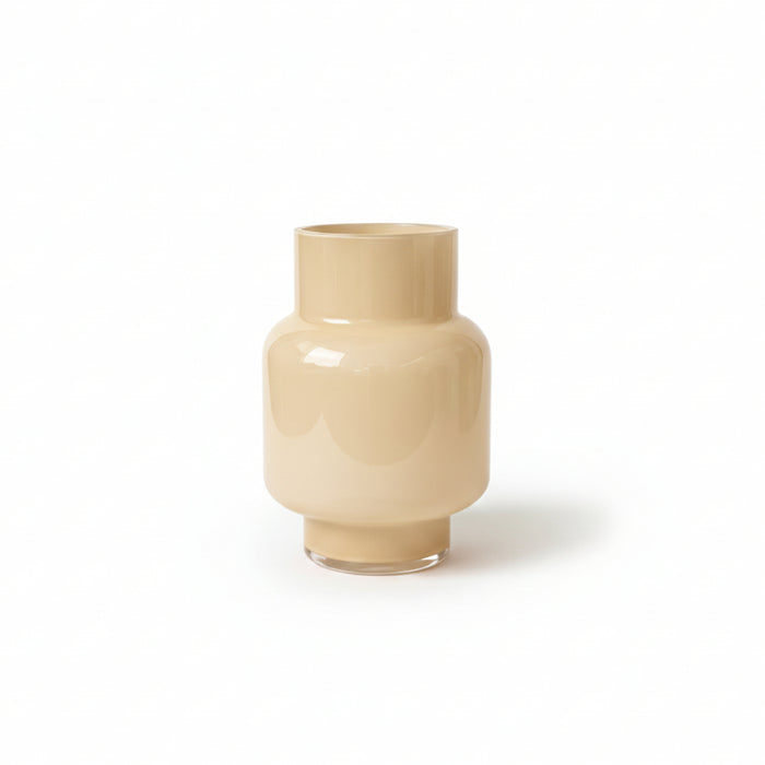 Vaas Pien - Beige|Bruin - Glas - 17x25x17cm (BxHxD)