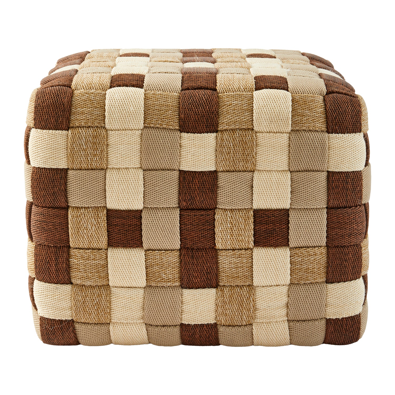 POLSPOTTEN Braided Poef Beige - M