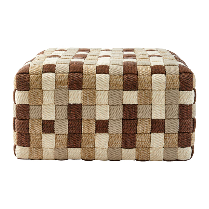 POLSPOTTEN Braided Poef Beige - L