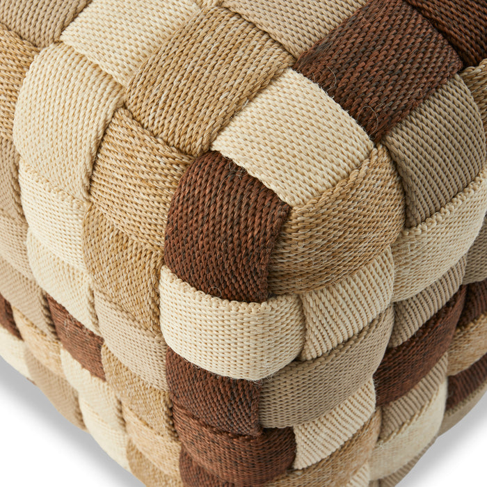 POLSPOTTEN Braided Poef Beige - M