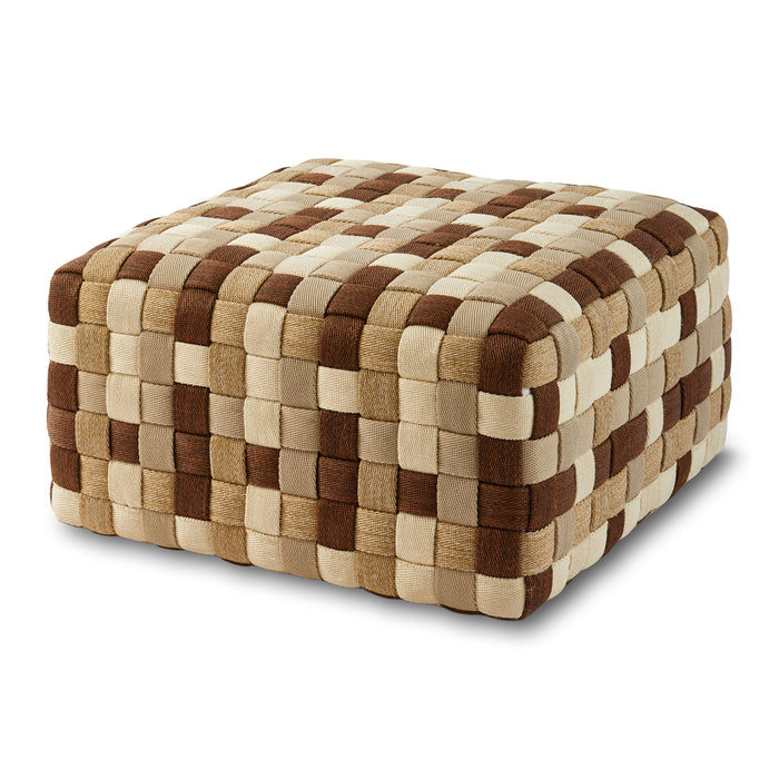 POLSPOTTEN Braided Poef Beige - L