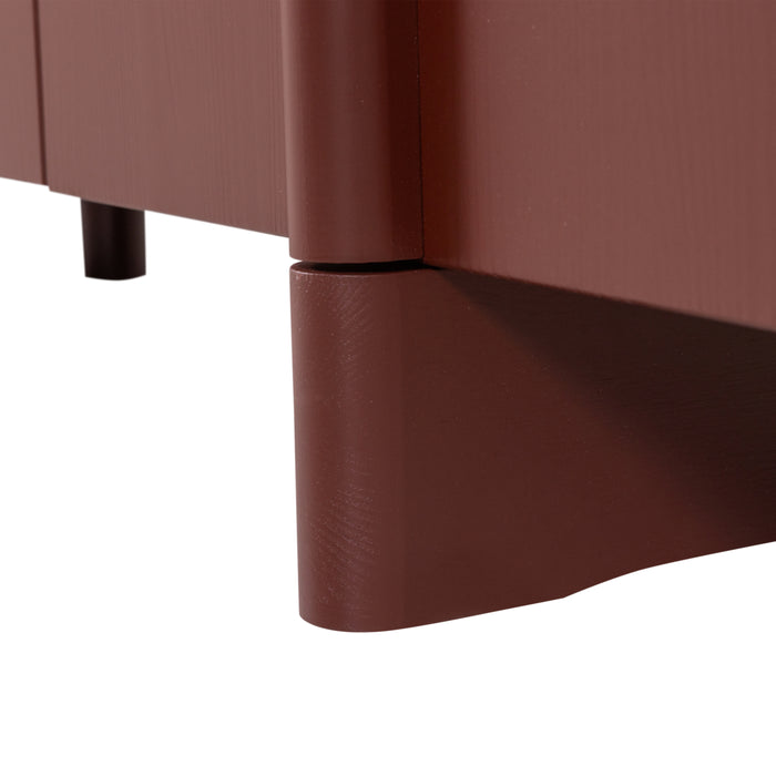 WOOOD x fonQ Basu Tv-meubel Grenenhout B 200 cm - Bordeauxrood