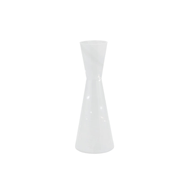 PTMD Corena White Glass Vase Solid Black Double Cone L
