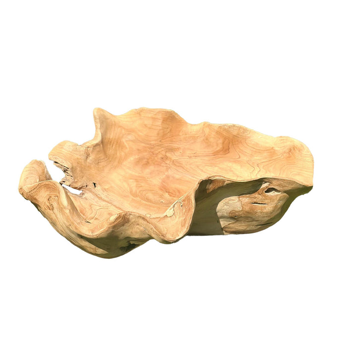 PTMD Loza Natural Teakwood Organic Shaped Bowl