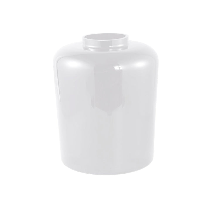 PTMD Devine White Glass Vase Solid Black Simple Round L