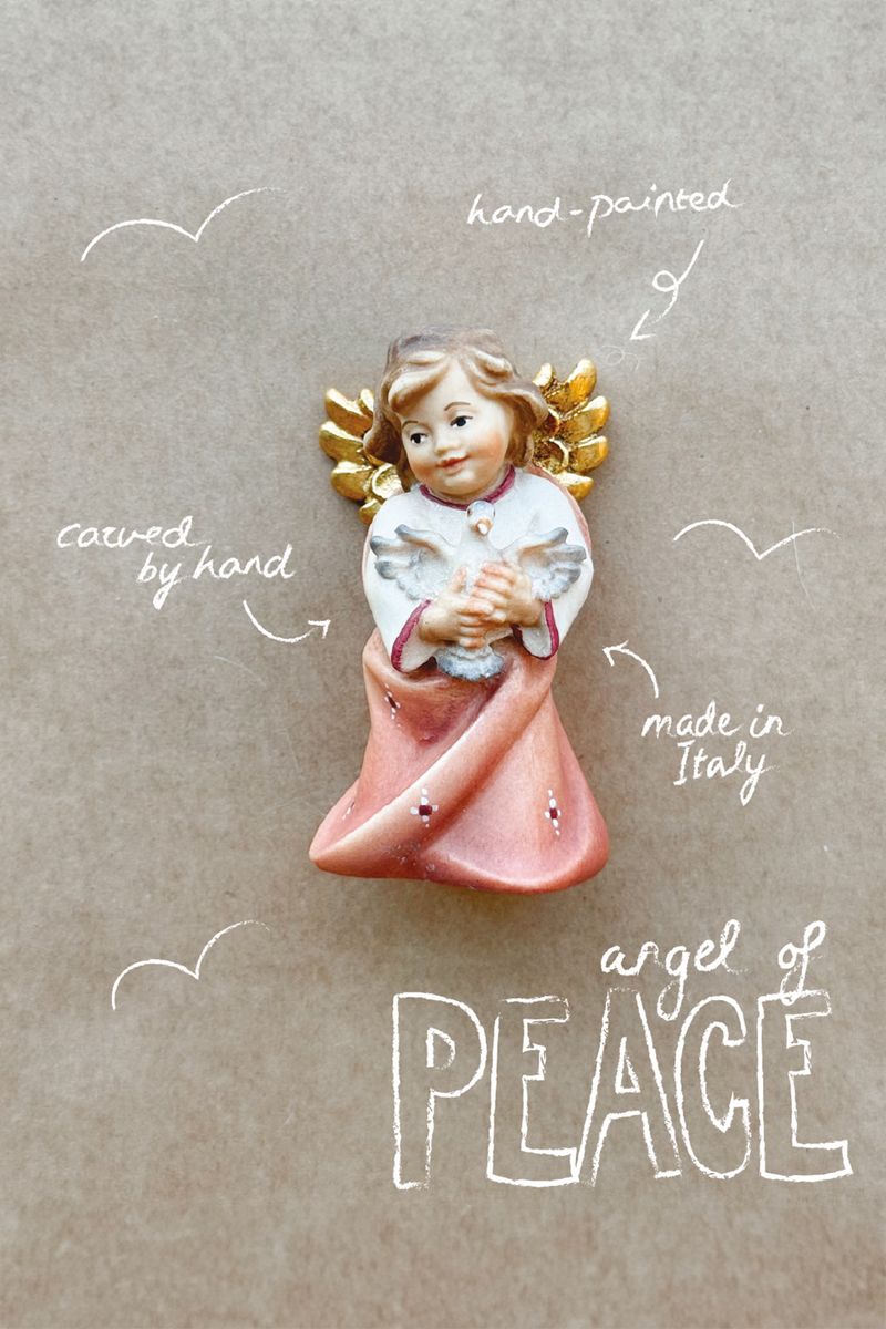 Sissy-Boy Roze houten kerstengel