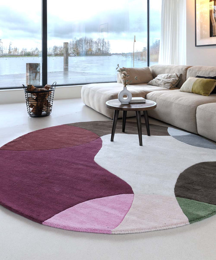 Nordic Weavers Rond wollen vloerkleed - Dune paars - 300 cm