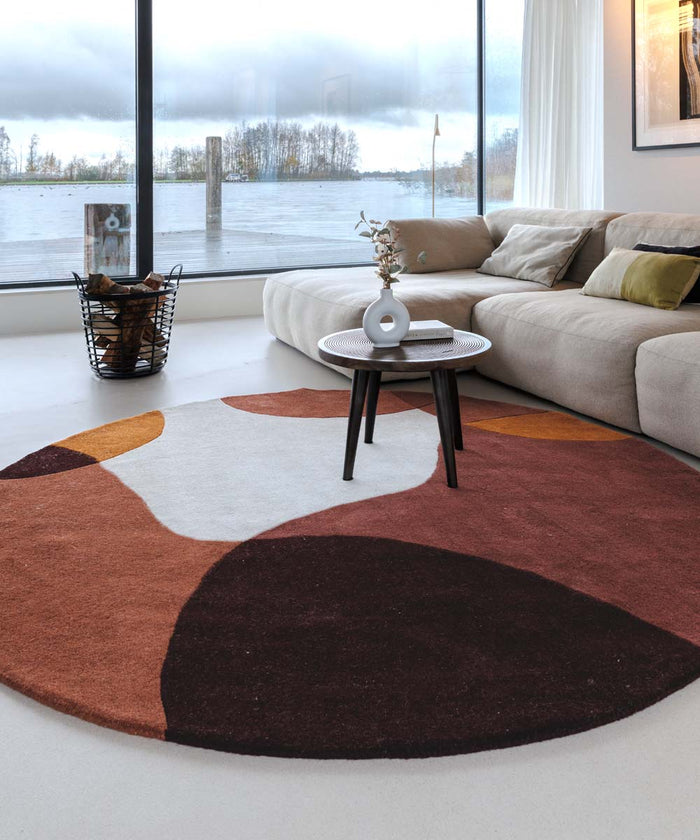 Nordic Weavers Rond wollen vloerkleed - Dune terracotta - 300 cm
