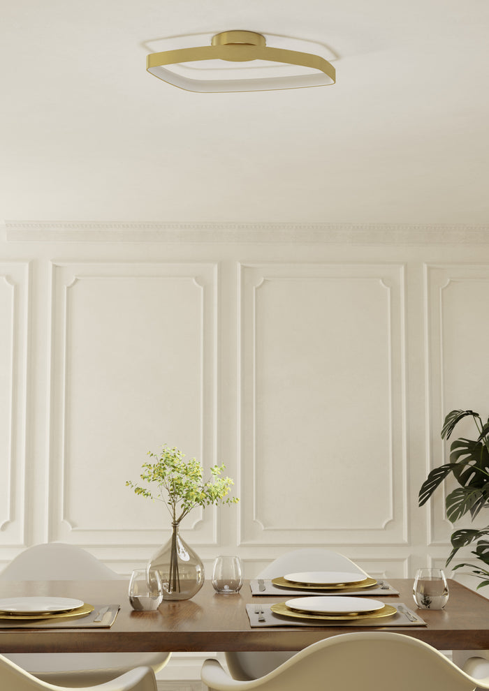 EGLO Vallerosa Plafondlamp - LED - 58 cm - Goud|Wit - Staal