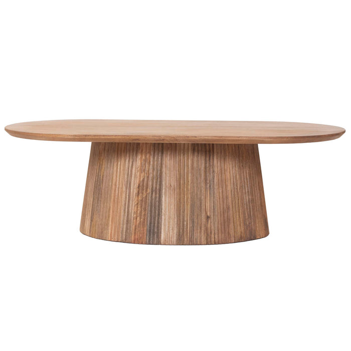 Giga Meubel - Salontafel Ovaal Naturel Hout - 140x70x38cm - Salvador