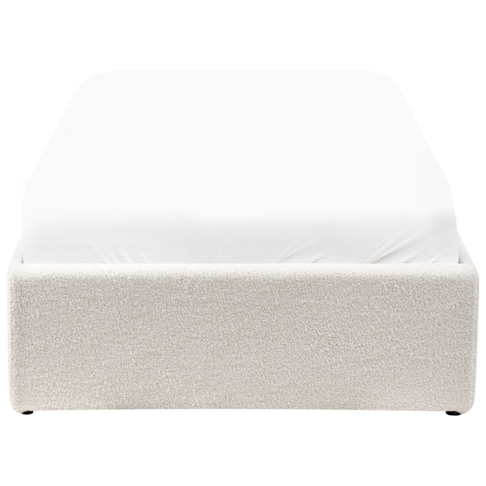 Beliani - DINAN - Eenpersoonsbed - Gebroken wit - 90 x 200 cm - Bouclé