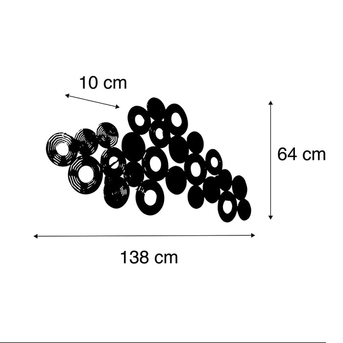 QAZQA Art Deco wandlamp koper 138 cm - Circles