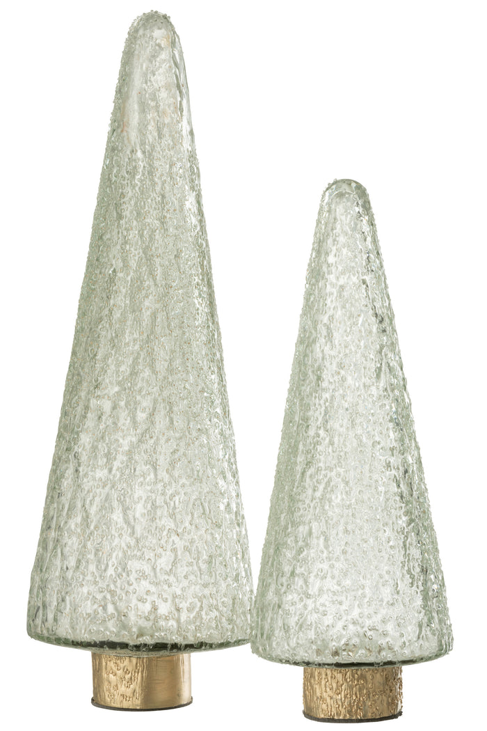 J-Line decoratie Kerstboom Voet - glas - transparant - large