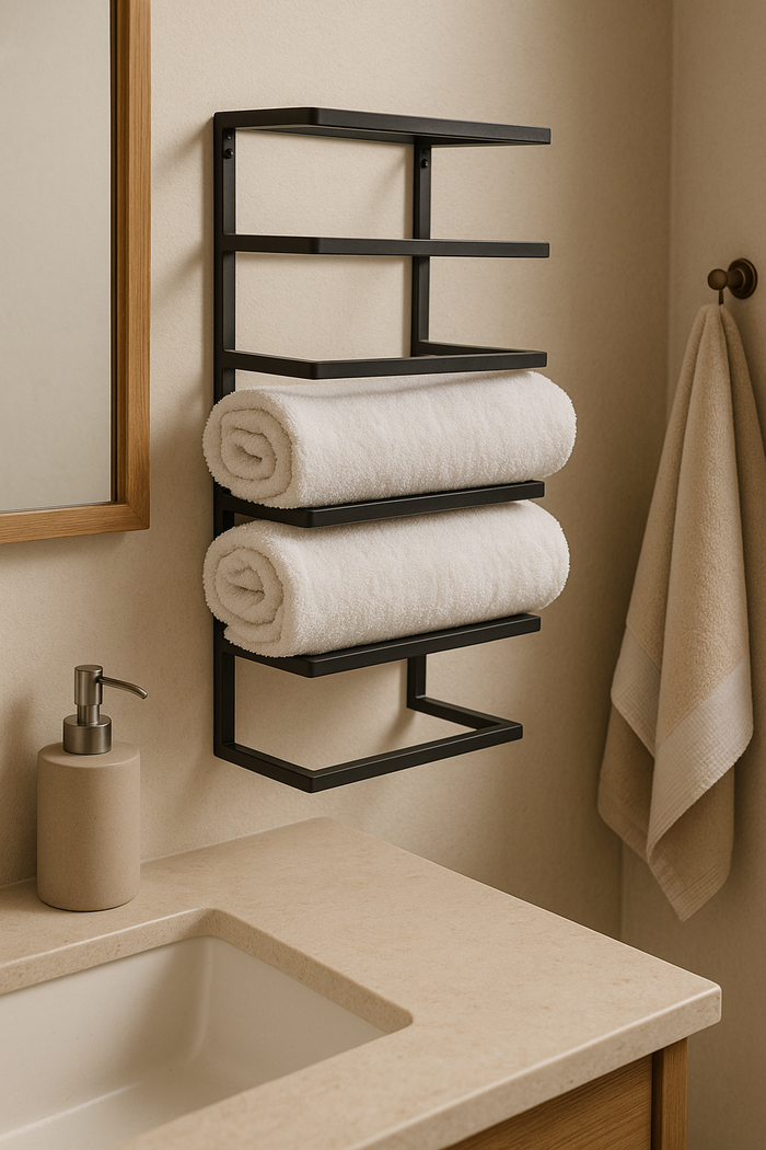 LOFT42 Kick Wandhanddoekenhouder 5 laags - Zwart - Metaal