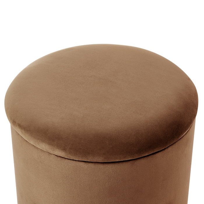 Beliani - WENONA - Opbergpoef - Donkerbruin - Fluweel