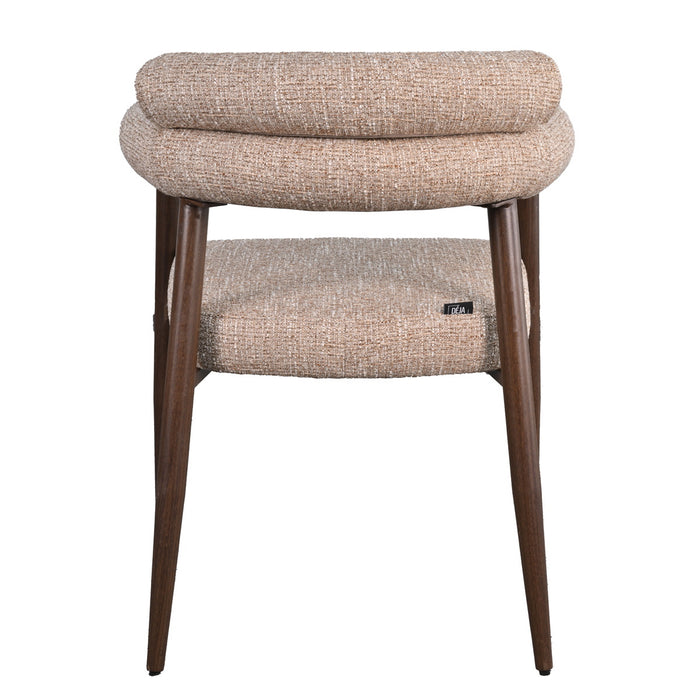 DÉJA Living - Eetkamerstoel Taupe|Walnoot Stof - Lidingö - Set van 2