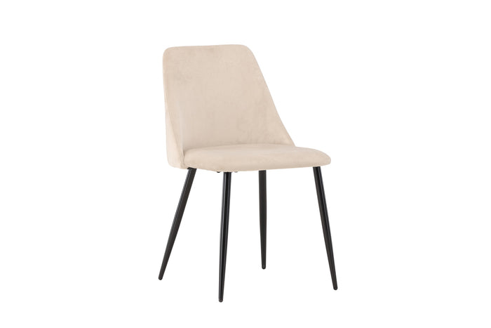 Fjôrd - Eetkamerstoel Beige|Zwart Velvet - Night - Set van 2