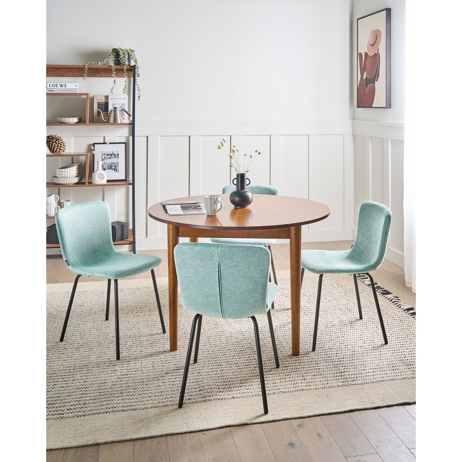 Beliani - CALDWELL - Eetkamerstoel set van 4 - Mintgroen - Polyester