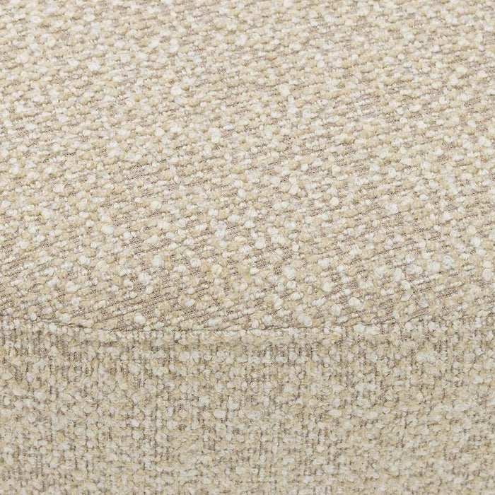 Goossens Poef Arendal in stof gemeleerd grof geweven beige